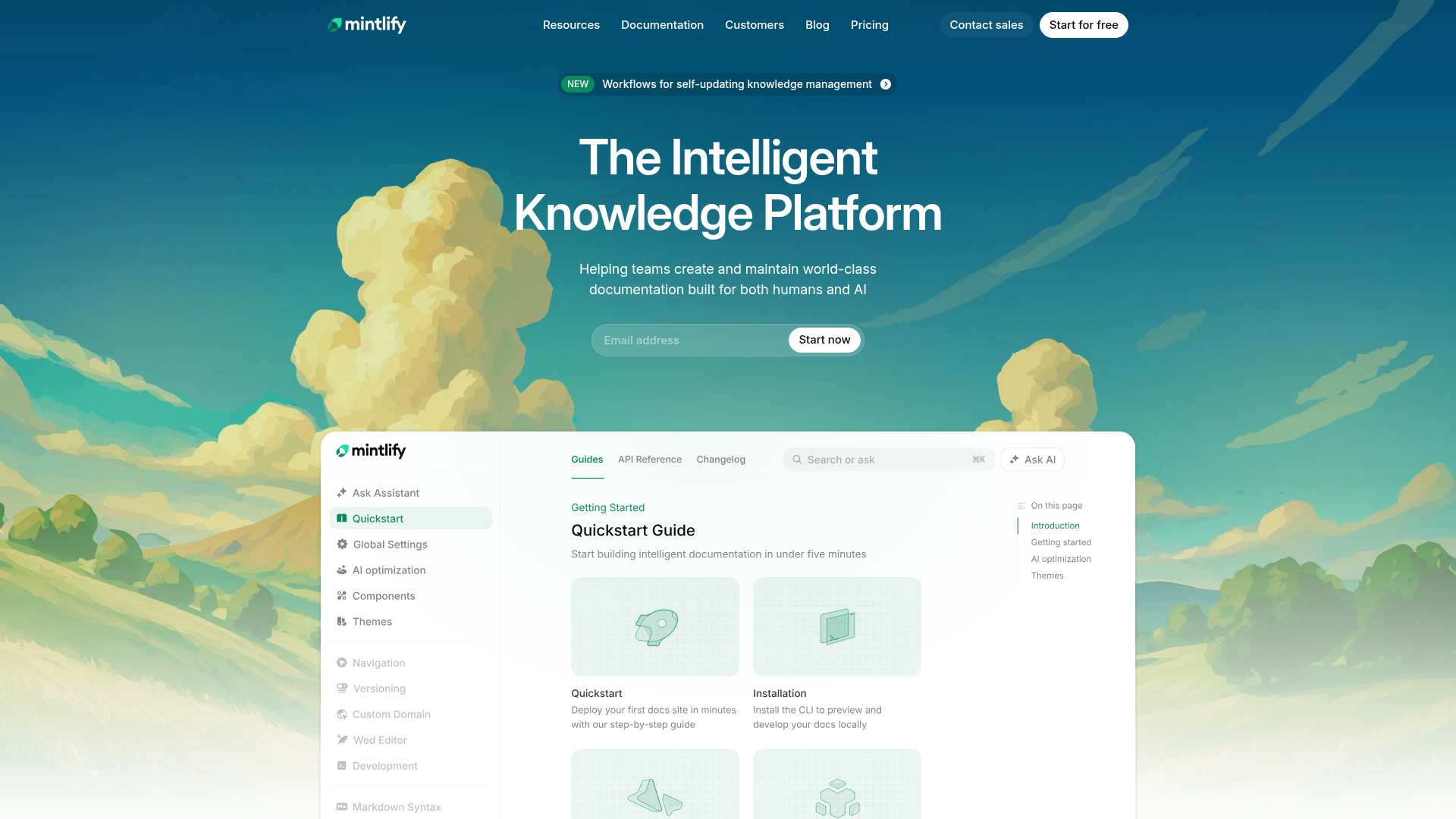 Screenshot of https://mintlify.com